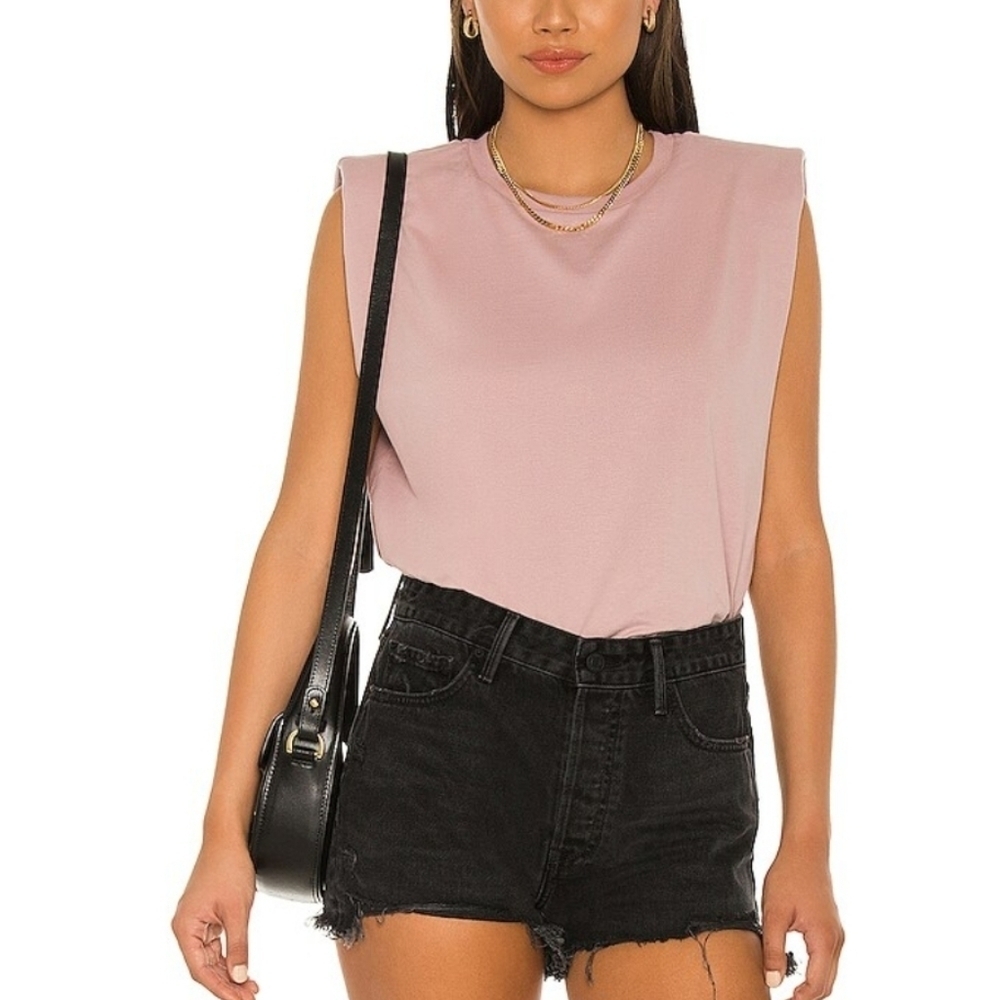 NWOT lilac oversized shoulder pad tank tee